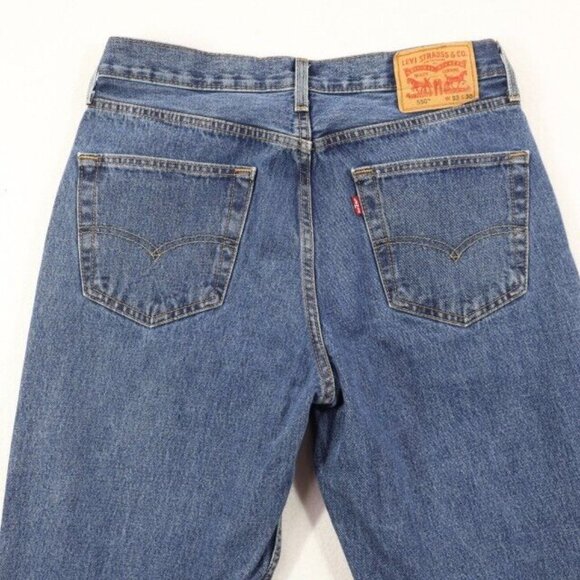 Levis 550 Jeans Mens 33x30 (Fits 32x28.5) Blue Relaxed Tapered Denim - Picture 4 of 8